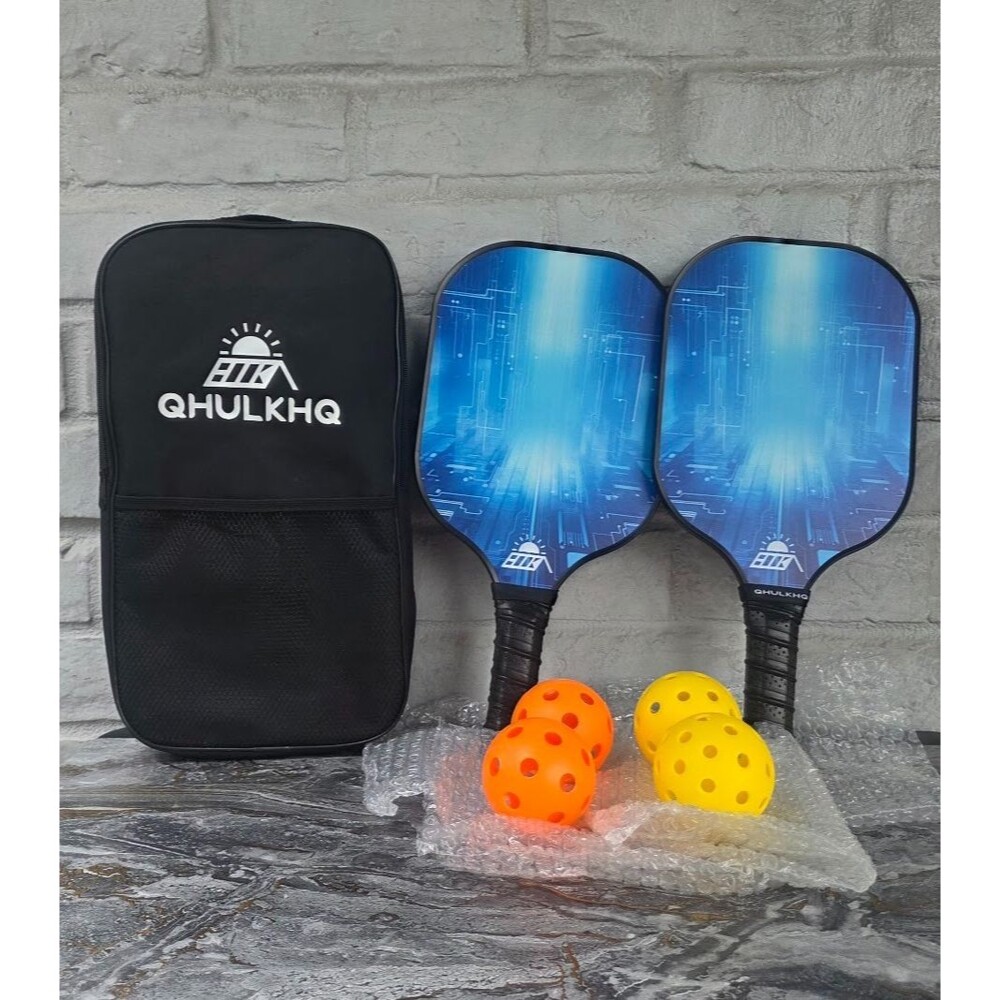 Pakingo Set of 2 Pickleball Paddles 2 Balls Carry Case USAPA Fiberglass - Picture 2 of 5